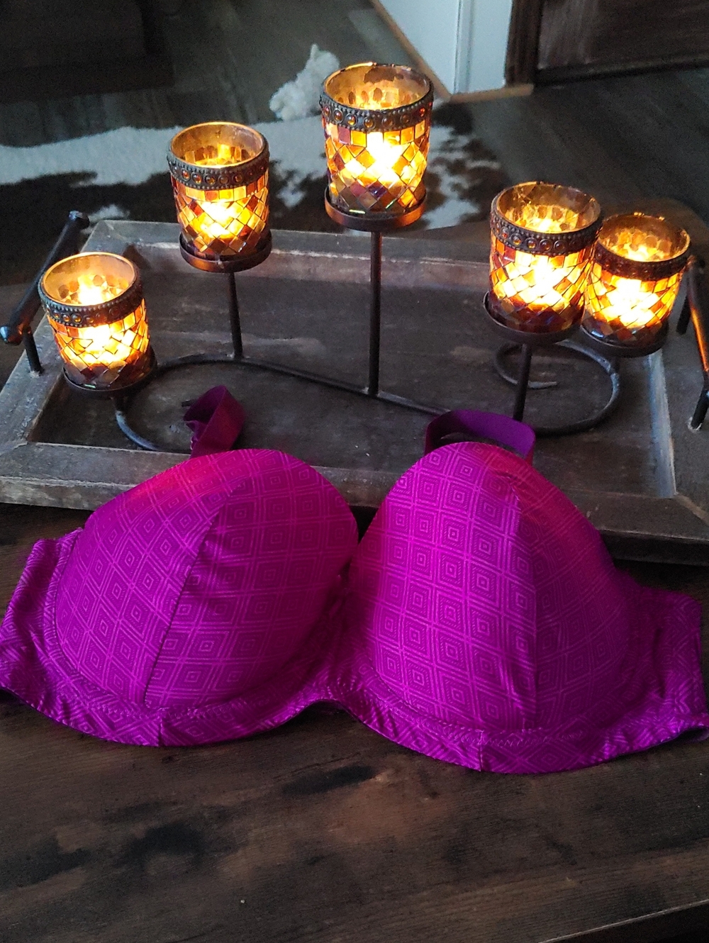 Like New Simply Emma 40B. Maroon/fuchsia Padded Underwire bra